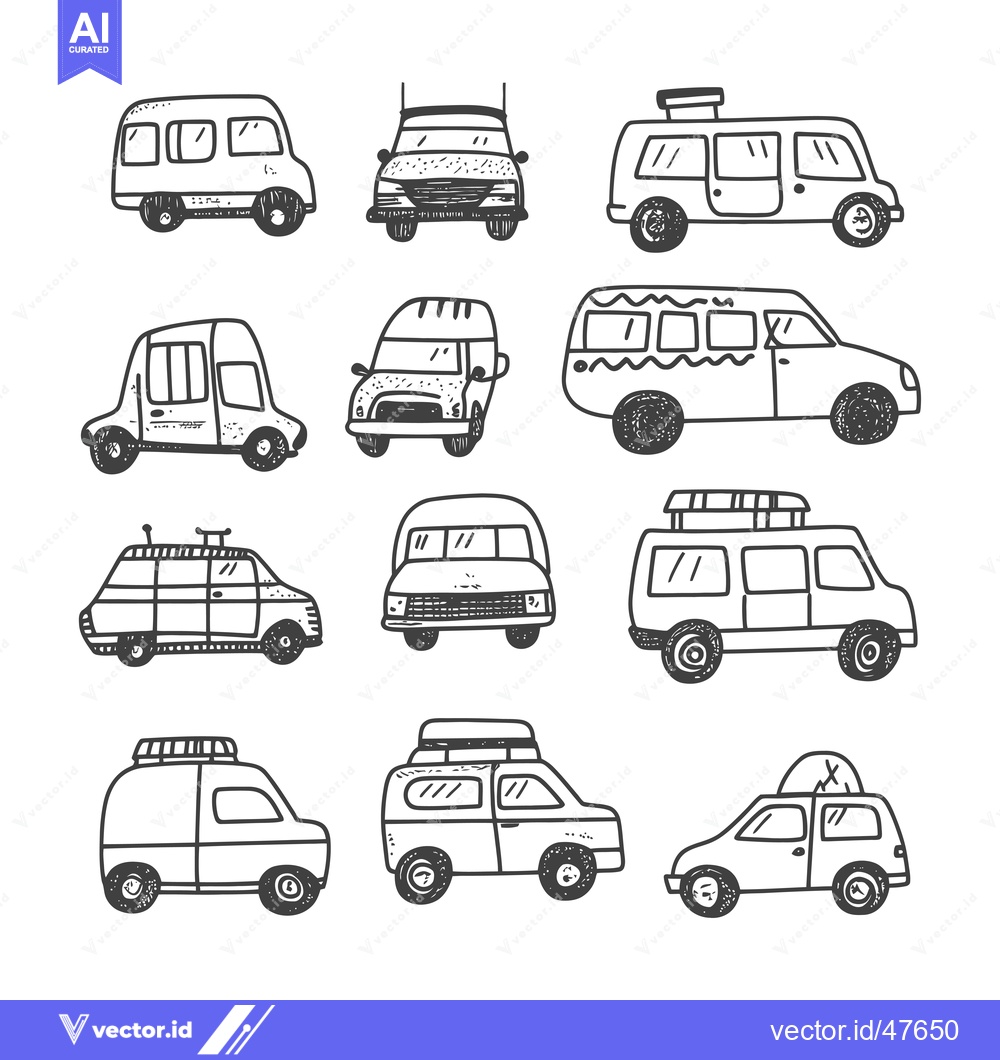 Premium Vector of Hand-drawn Sketch of Various Van and Minivan Designs