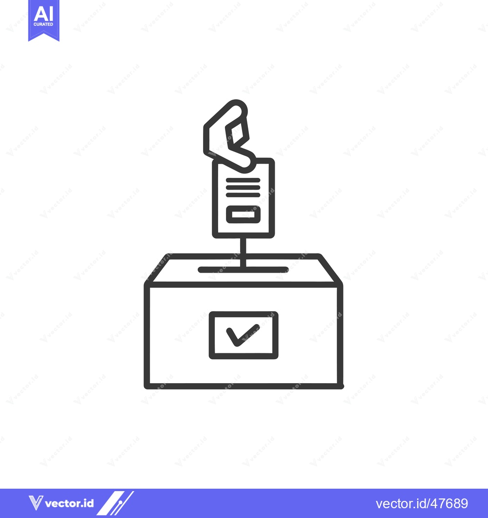 Premium Vector dari Hand dropping ballot into a box with a checkmark