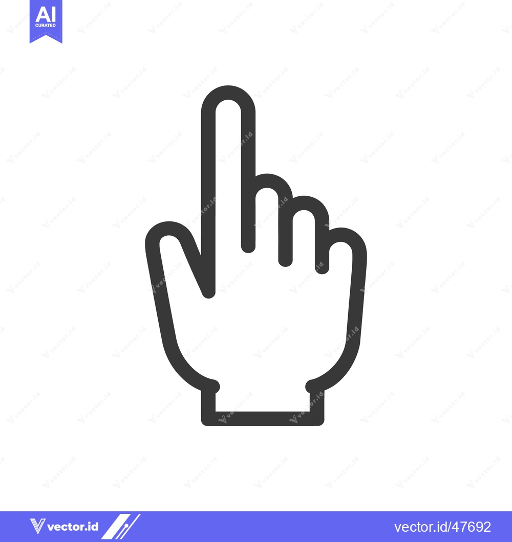 Premium Vector dari Minimalist Hand Cursor Icon with Pointing Finger on White Background