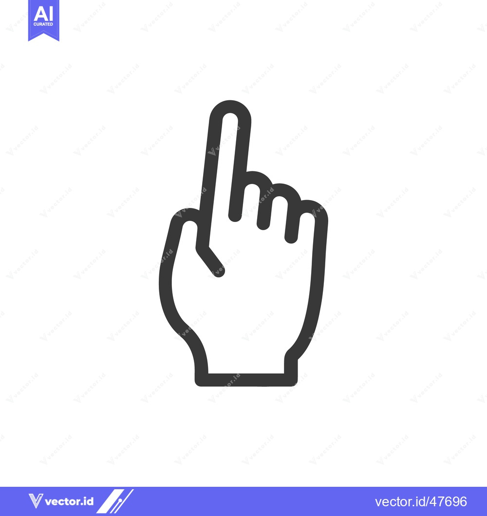 Premium Vector of Minimalist Hand Cursor Icon with Pointing Finger on White Background