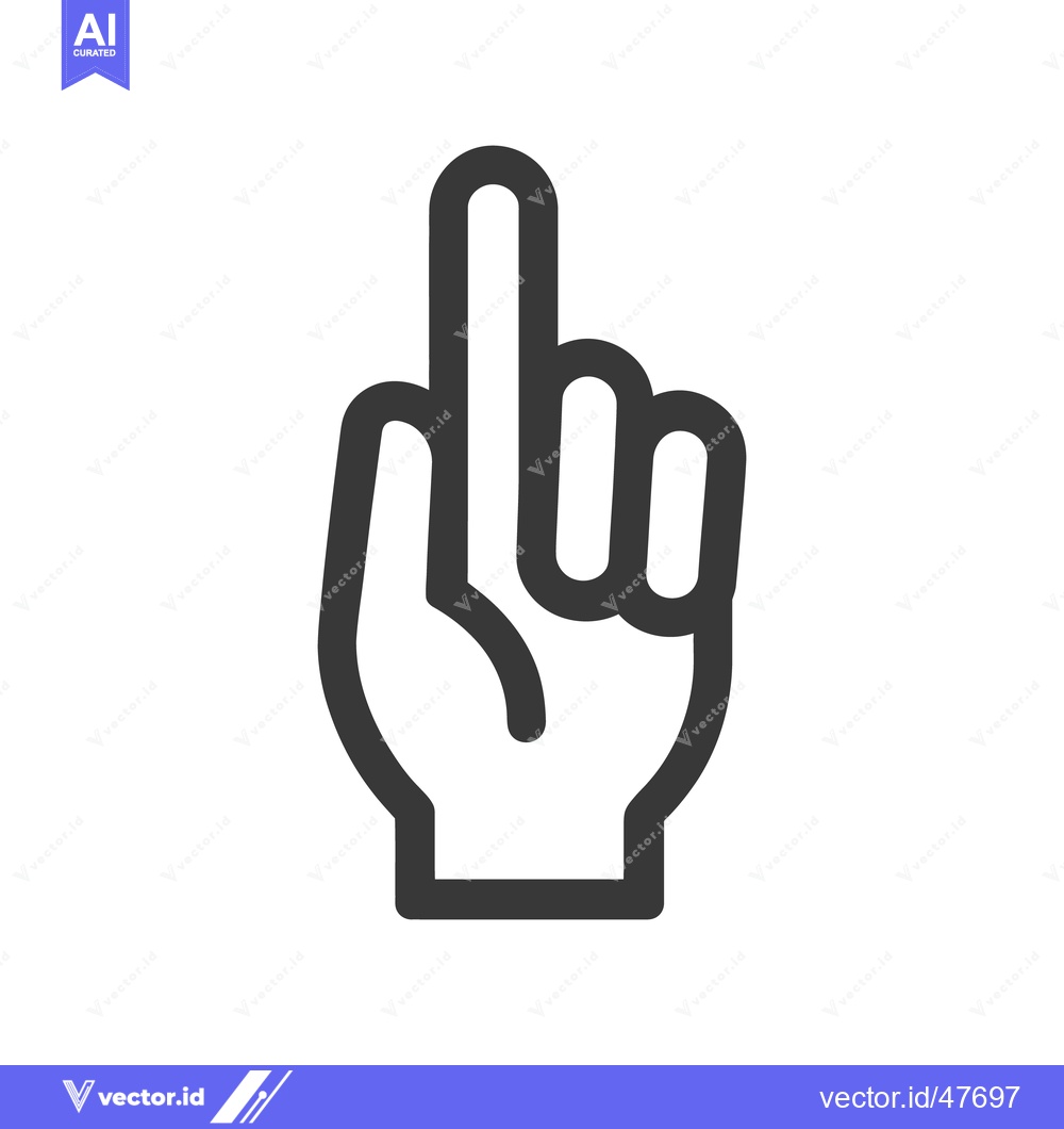 Premium Vector dari Bold Hand Icon: Pointing Finger Symbol on White Background