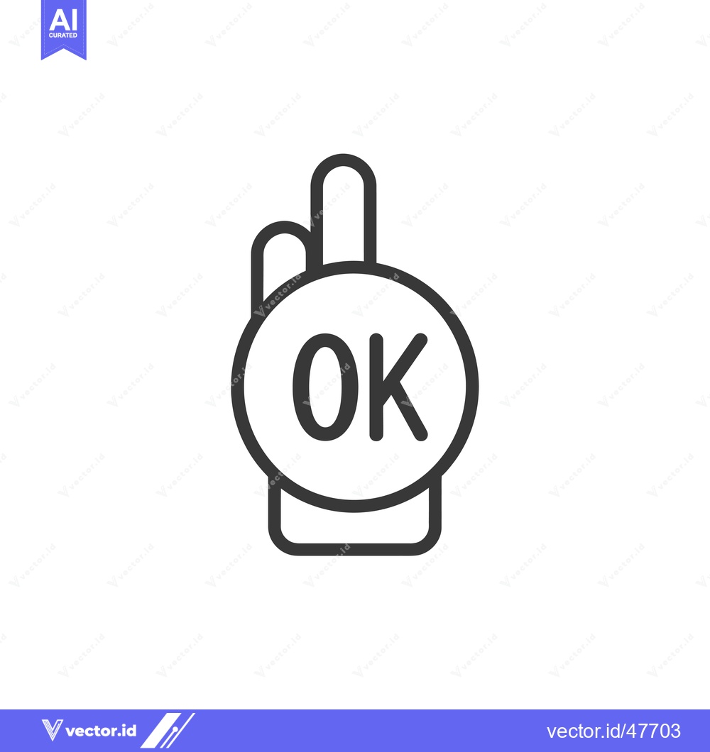 Premium Vector dari Hand Gesture with Circle and OK Text