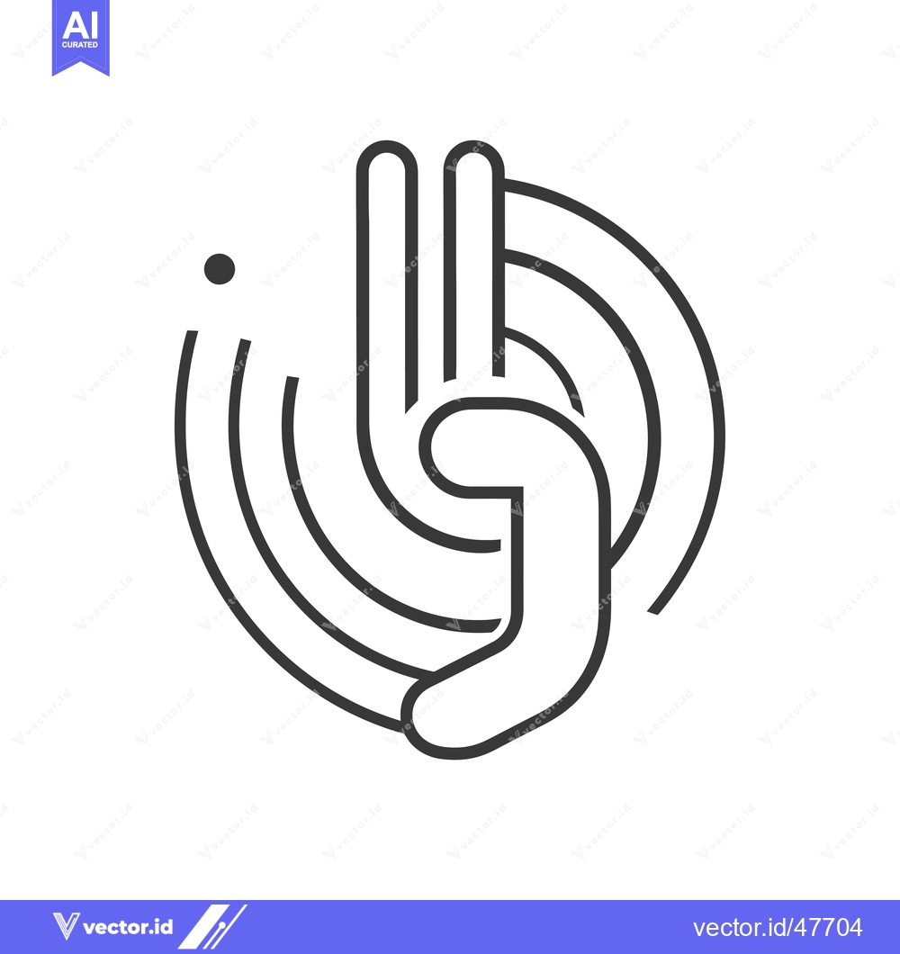 Premium Vector of Hand Gesture with Concentric Circles and a Dot