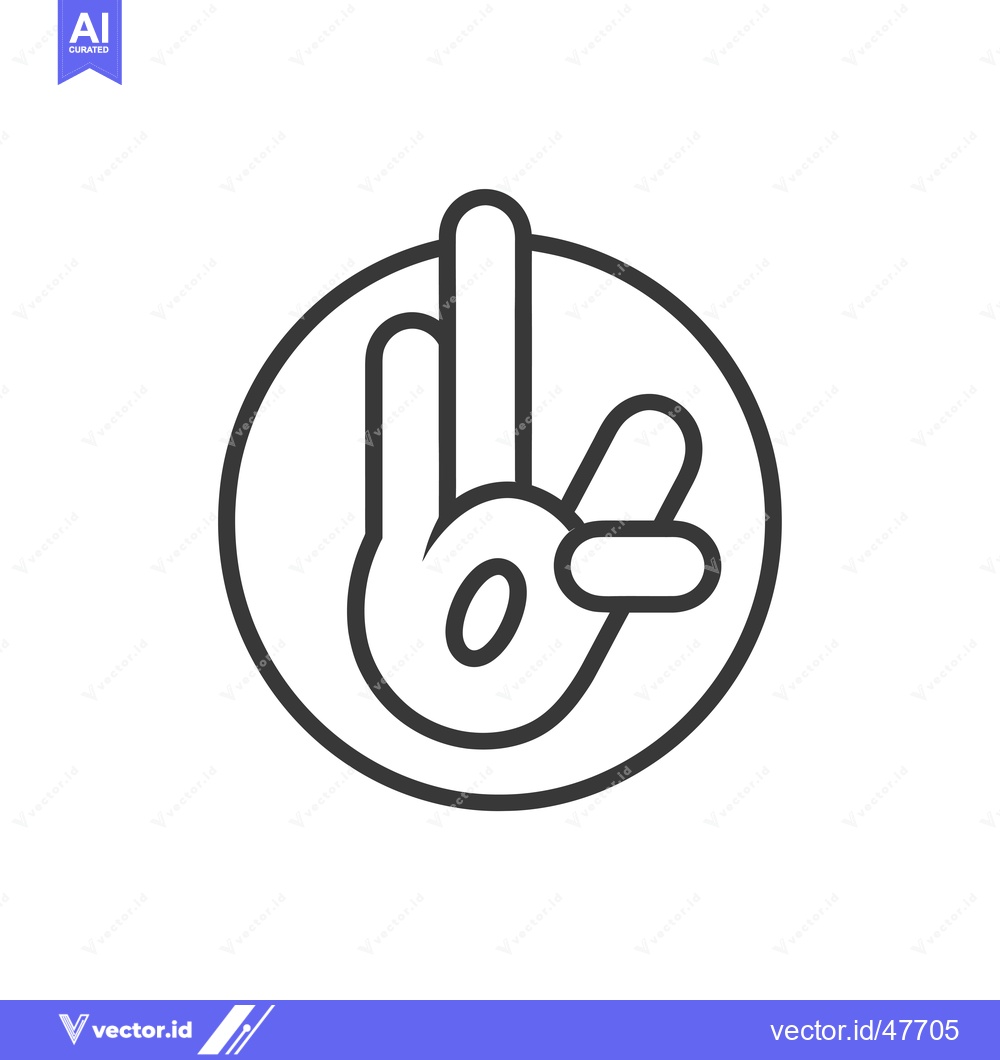Premium Vector of Hand Gesture with Extended Middle Finger Inside a Circle