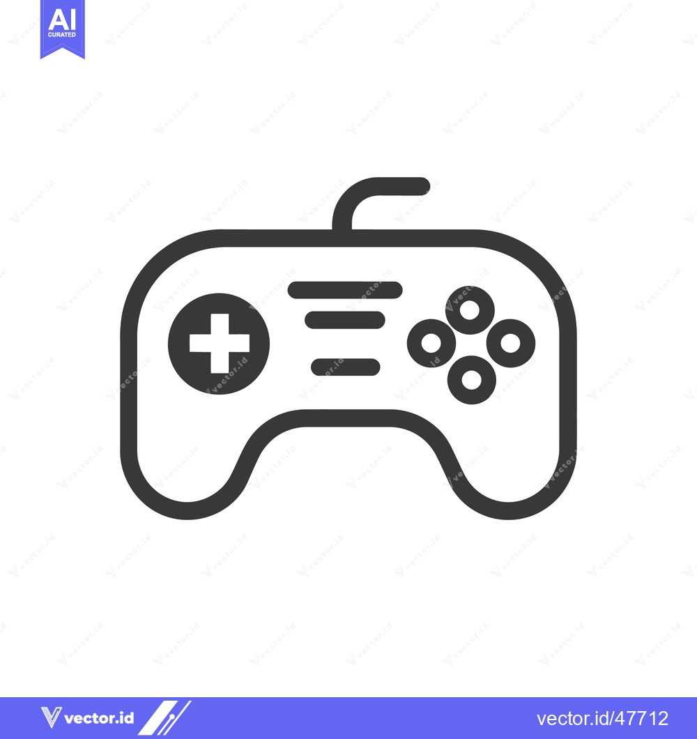 Premium Vector dari Minimalist Game Controller Icon with Plus, Lines, and Circles on White