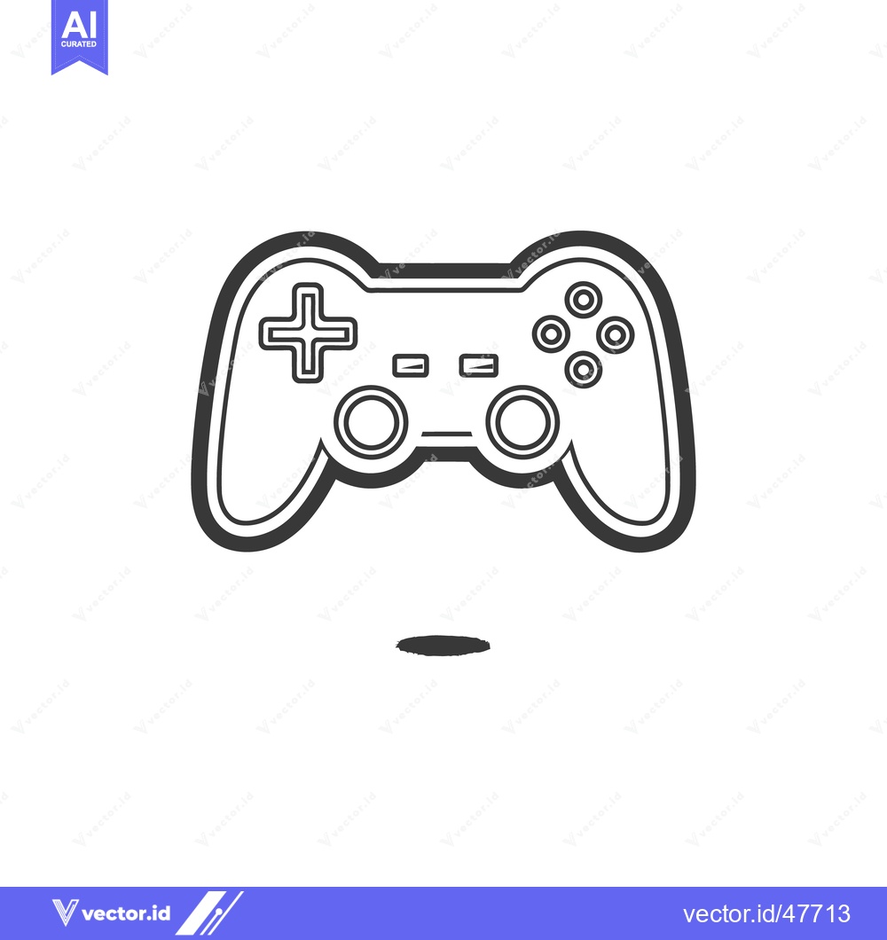 Premium Vector dari Stylized Game Controller Icon with Shadow on White Background