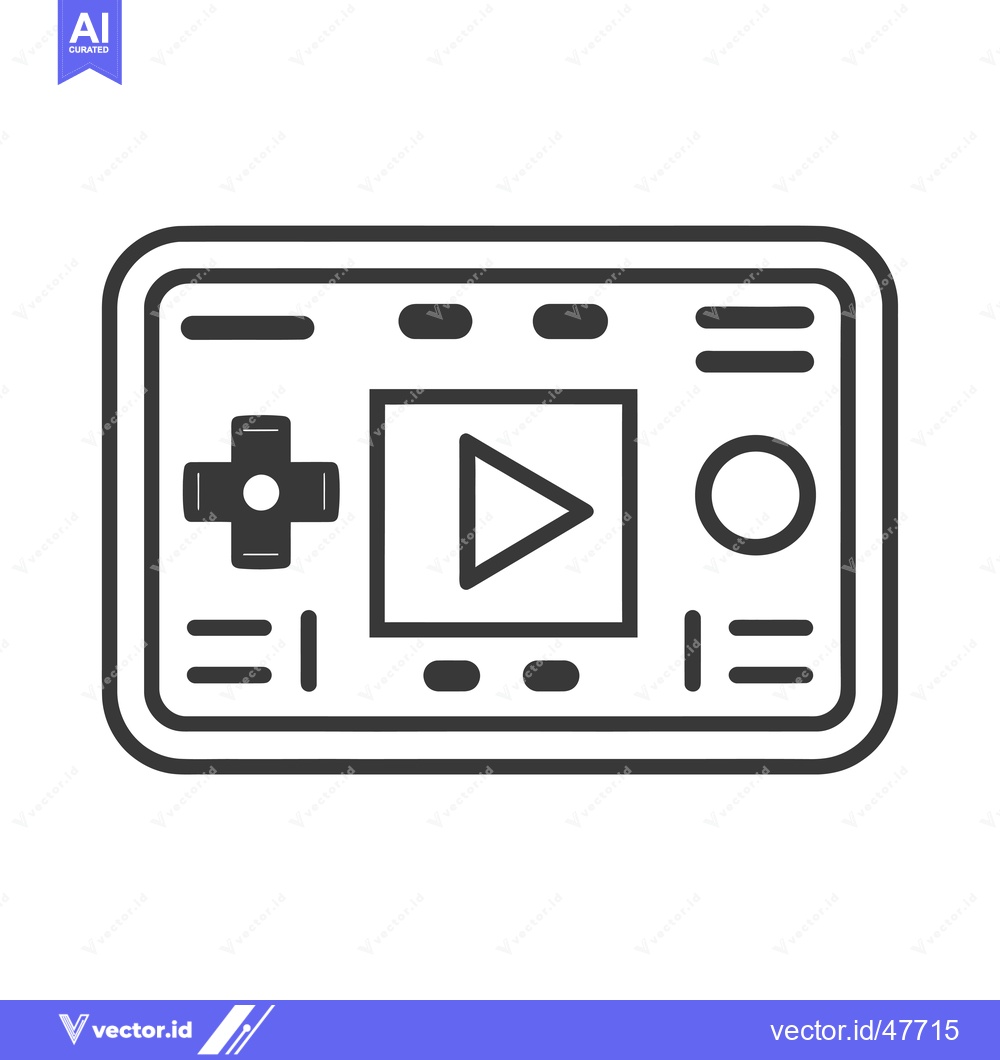 Premium Vector dari Handheld Gaming Device with Play Button and Control Pad