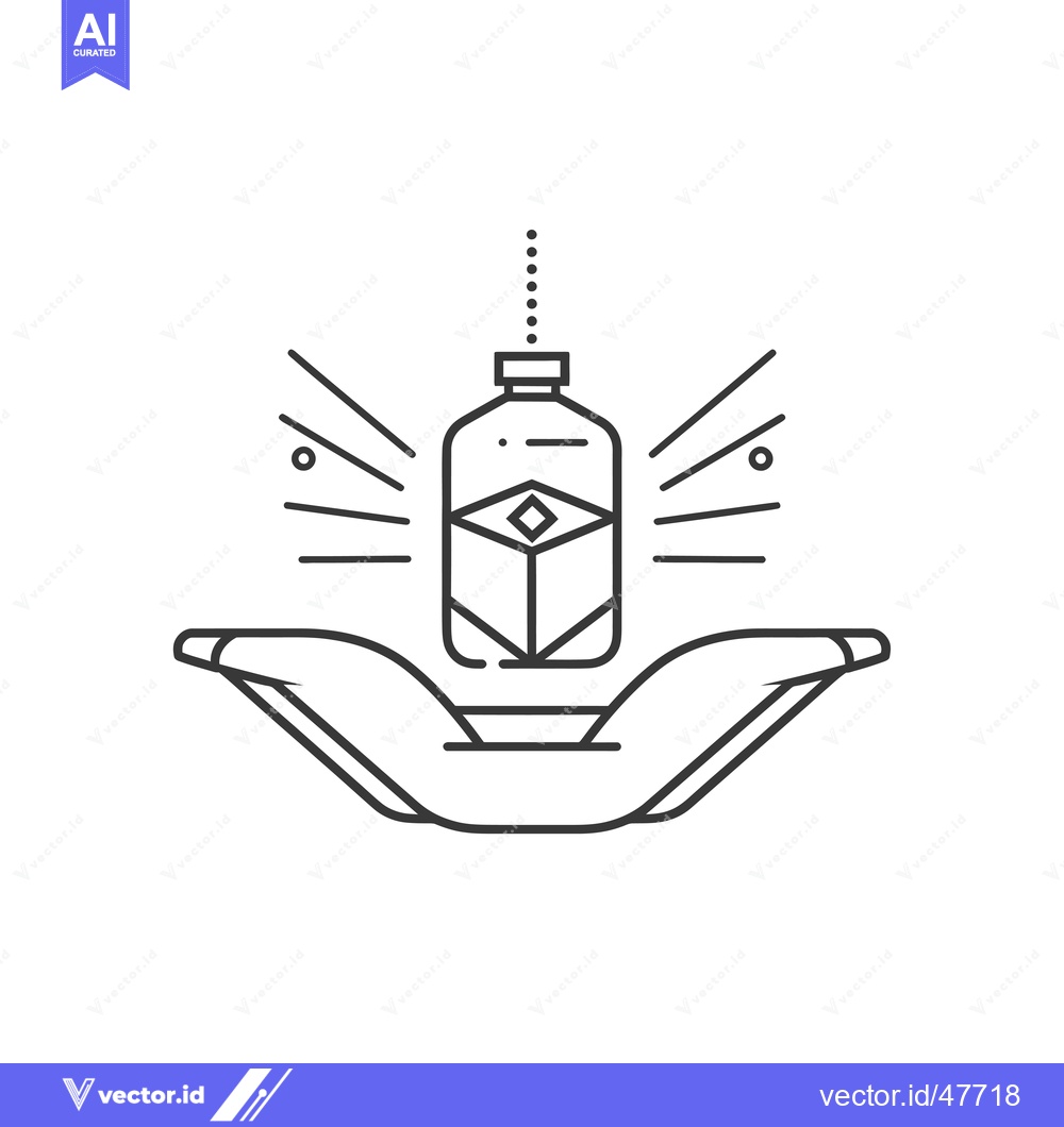 Premium Vector dari Hand Holding a Bottle with a Diamond Inside