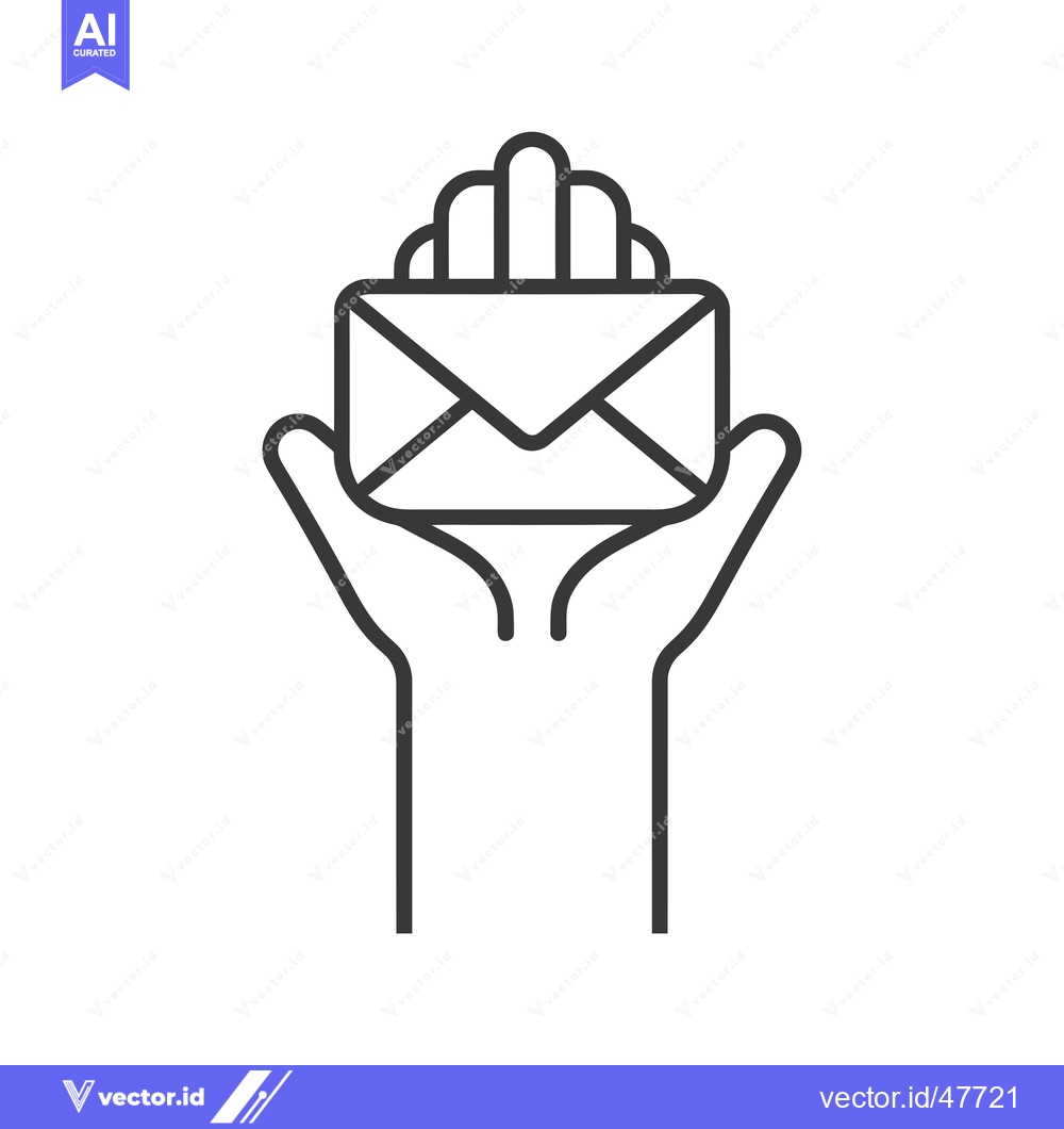 Premium Vector of Hand Holding a Closed Envelope with a Flap