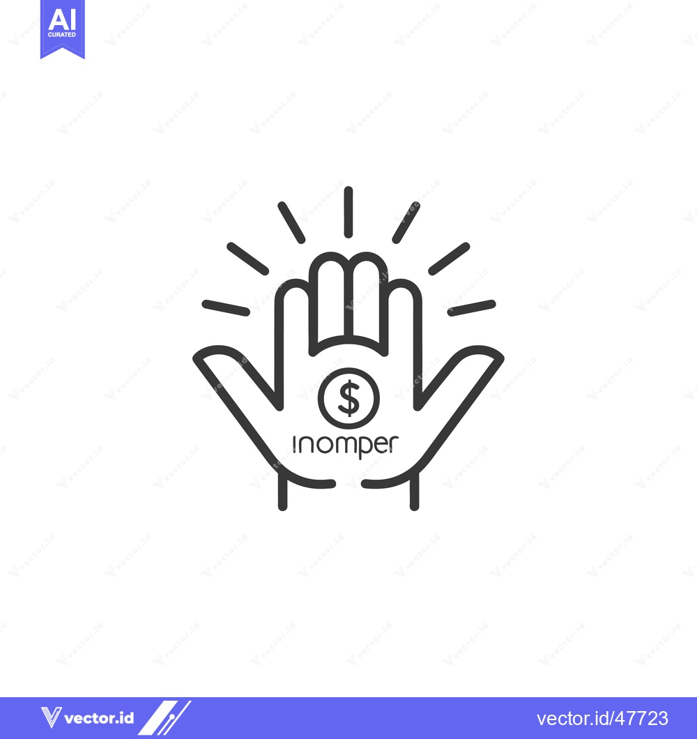 Premium Vector of Hand Holding a Dollar Sign with Rays of Light Above It