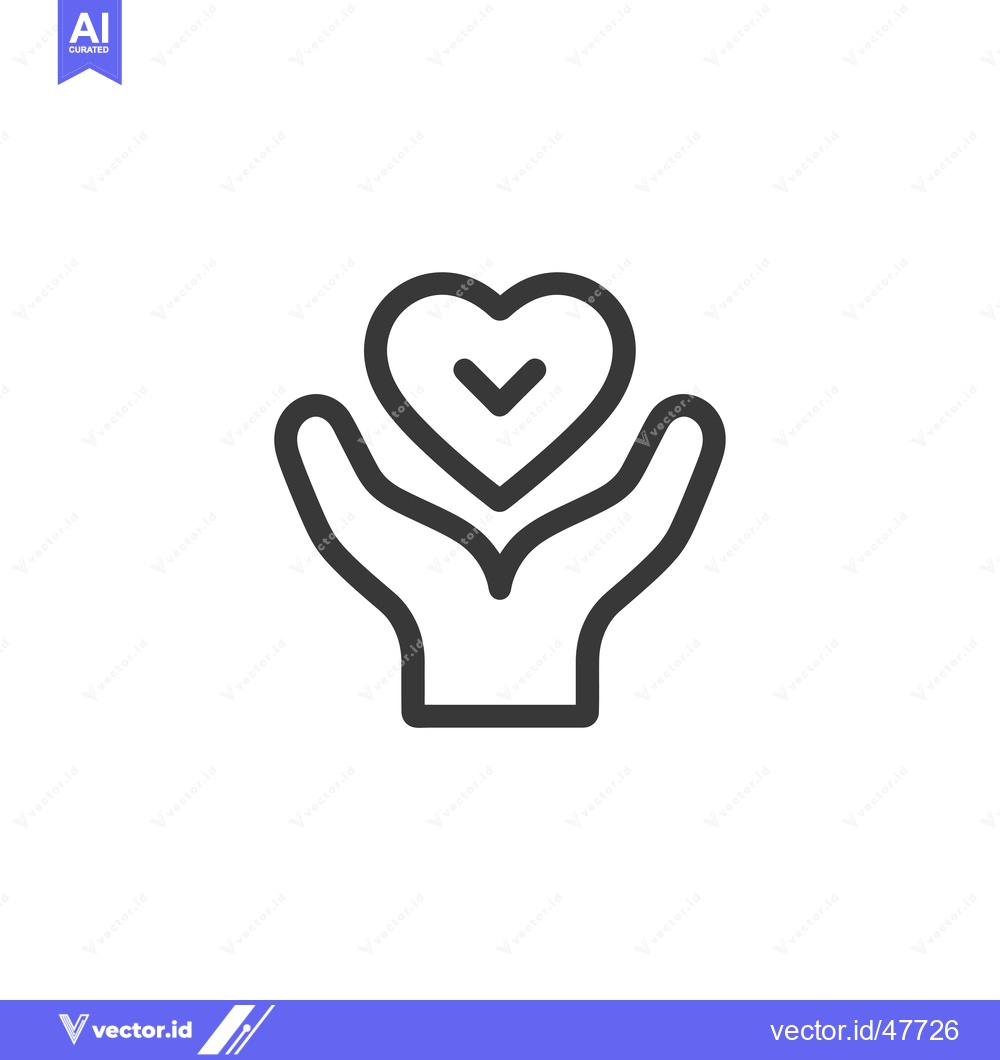 Premium Vector of Hand Holding a Heart with a Check Mark Inside