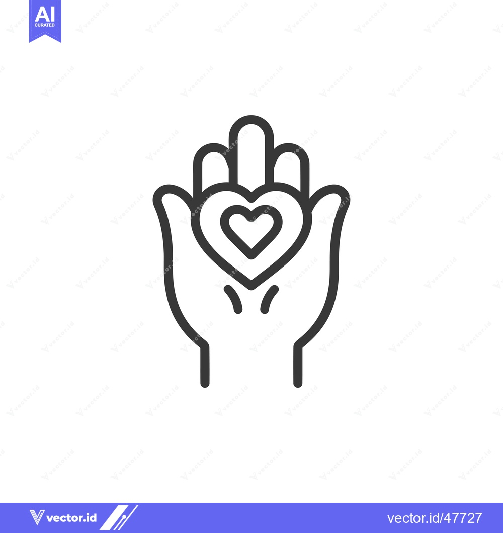Premium Vector dari Hand Holding a Heart with a Smaller Heart Inside