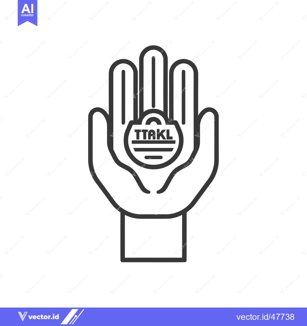 Premium Vector dari Hand Holding a Lock with "TTAKL" Written Inside