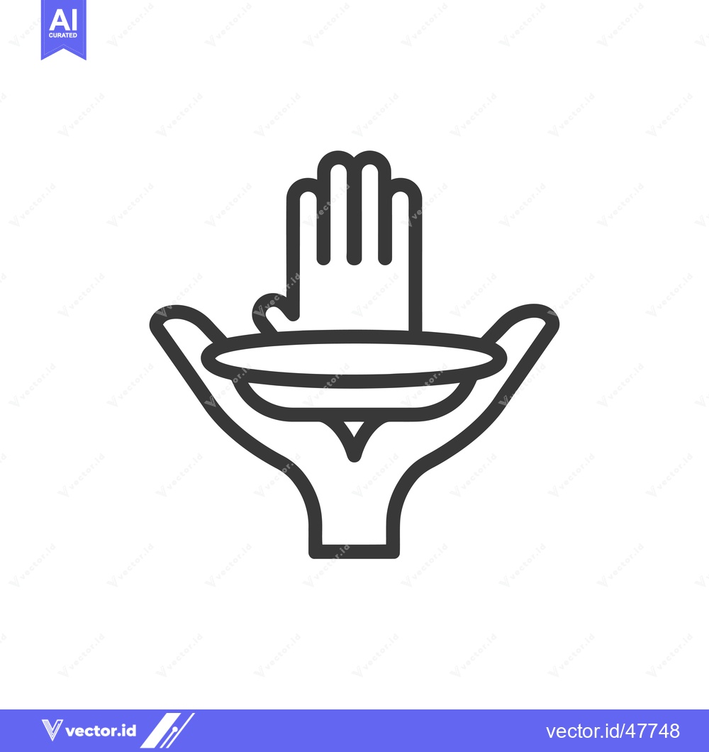Premium Vector of Hand Holding a Plate Icon