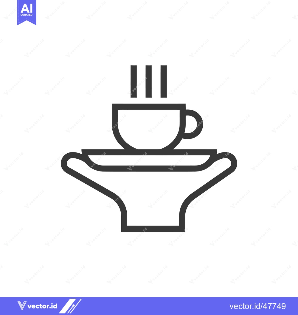 Premium Vector dari Hand Holding a Plate with a Cup of Hot Beverage