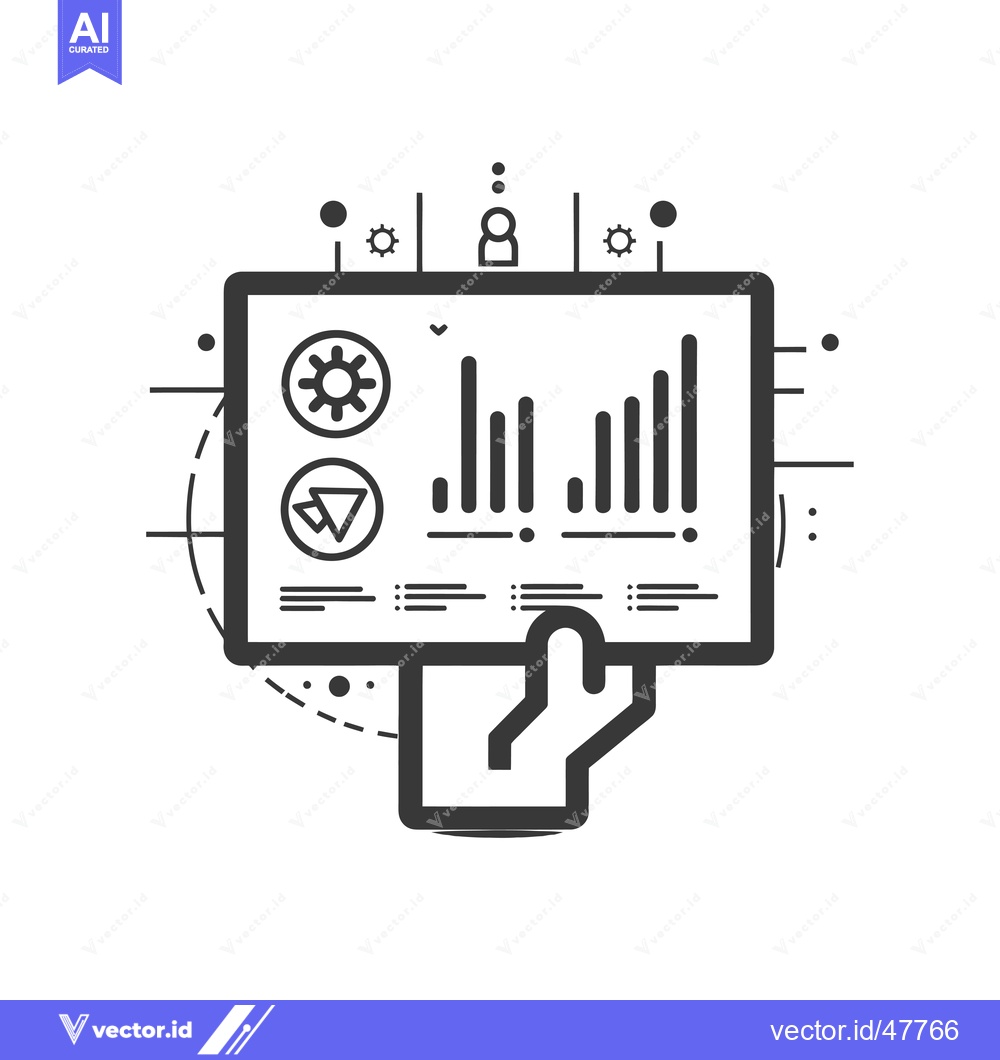 Premium Vector dari Hand Holding a Tablet with Data and Graph Visualization