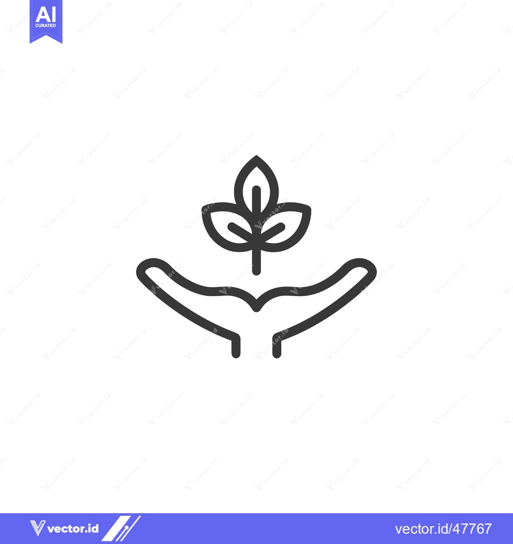 Premium Vector of Hand Holding a Three-Leaved Plant Icon