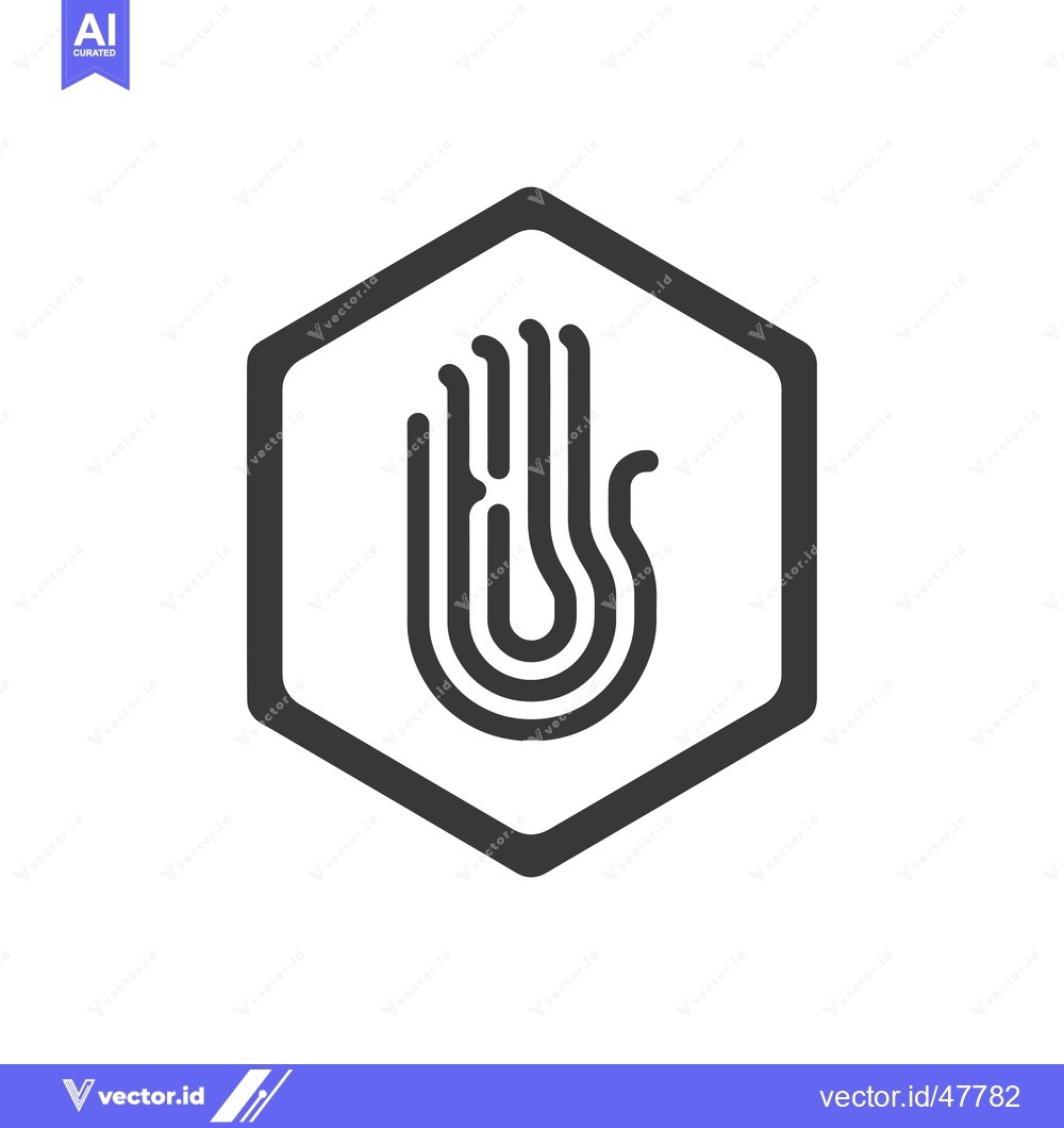 Premium Vector dari Hand Inside Hexagon Logo Design