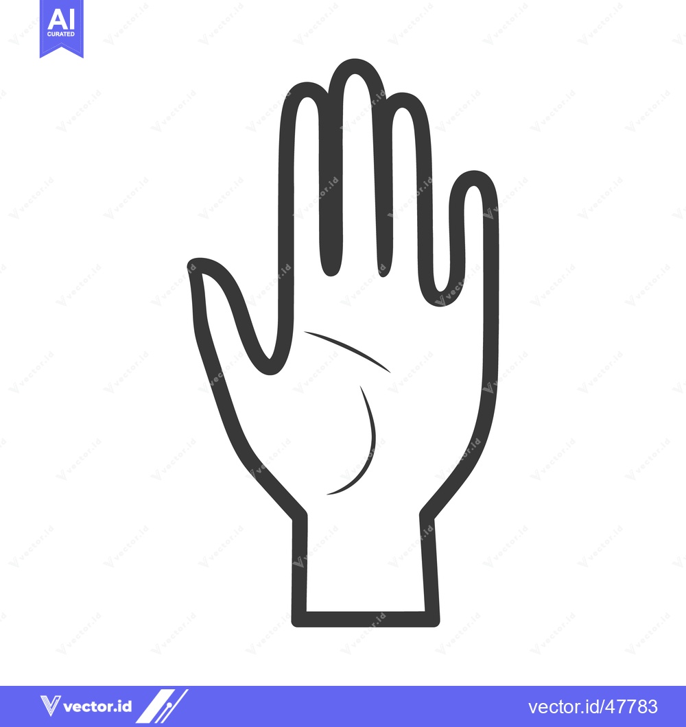 Premium Vector dari A simple monochrome illustration of a human open hand