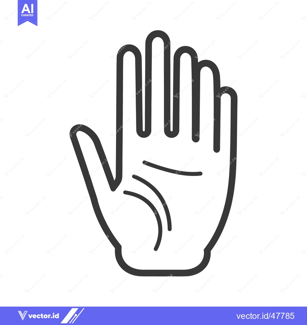 Premium Vector dari A simple outline drawing of a human open hand silhouette