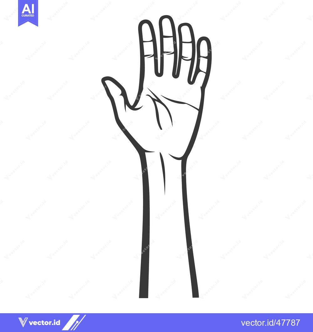 Premium Vector dari An upwardly extended hand showing the palm and fingers clearly