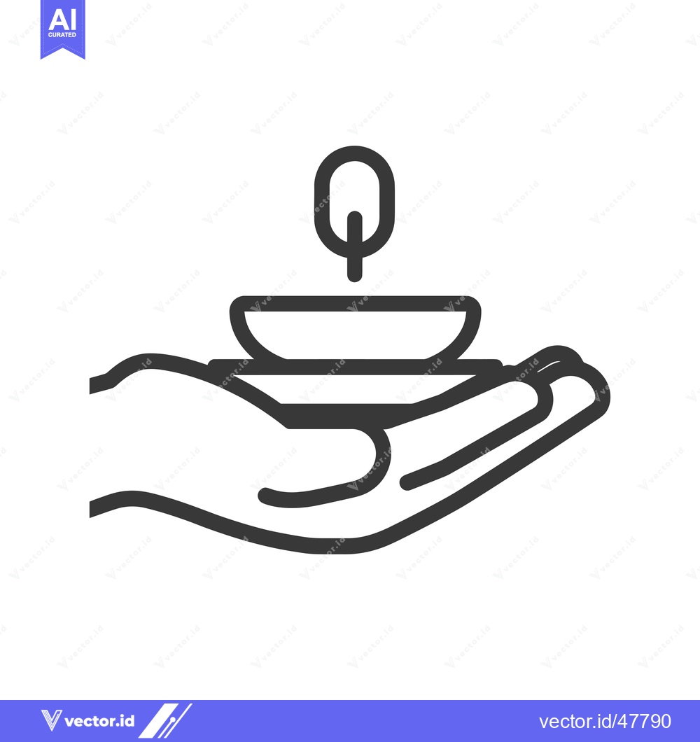 Premium Vector dari Hand Offering a Burning Incense Stick in a Bowl