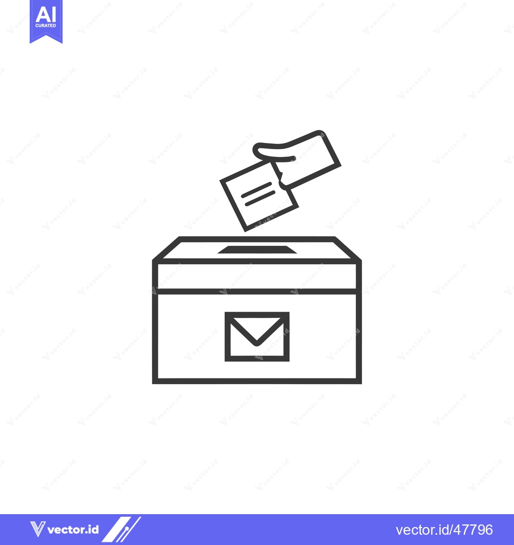 Premium Vector dari Hand Placing Ballot Into Election Box