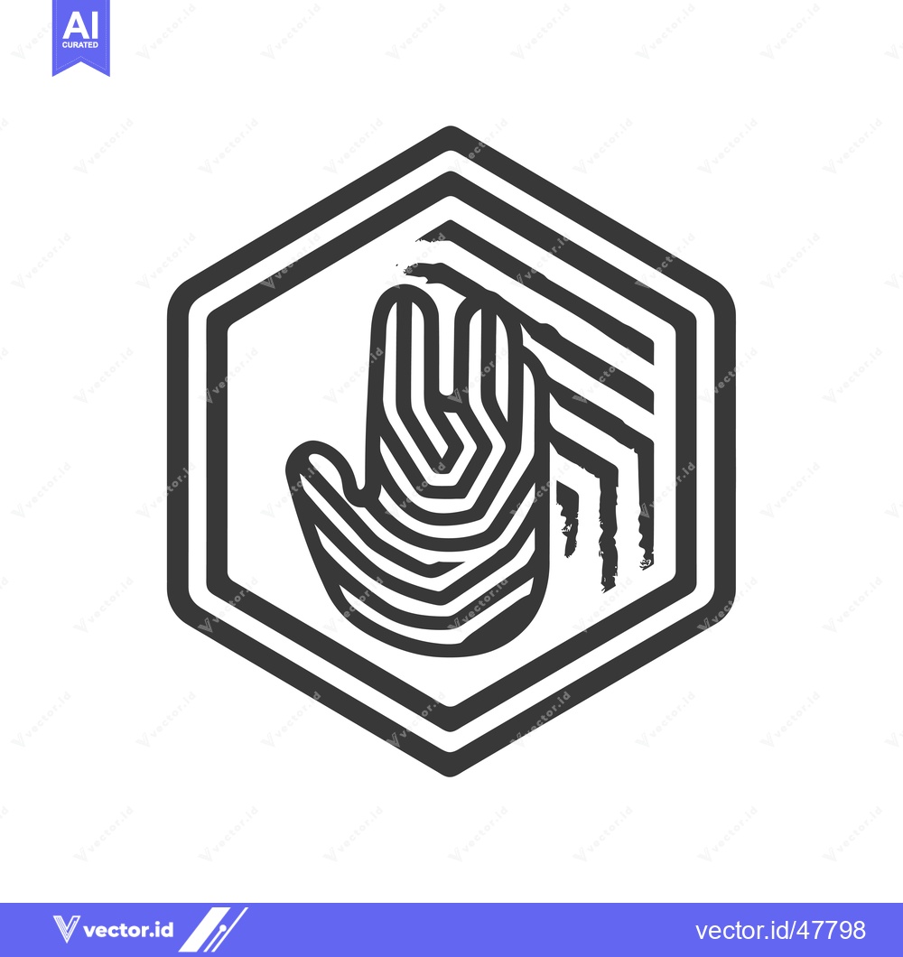 Premium Vector dari Handprint Inside a Hexagon Shape