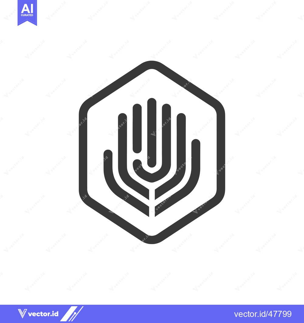 Premium Vector dari Handprint Symbol Inside Hexagon