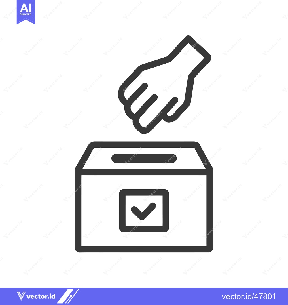 Premium Vector dari Hand Putting Ballot Into Voting Box With Checkmark
