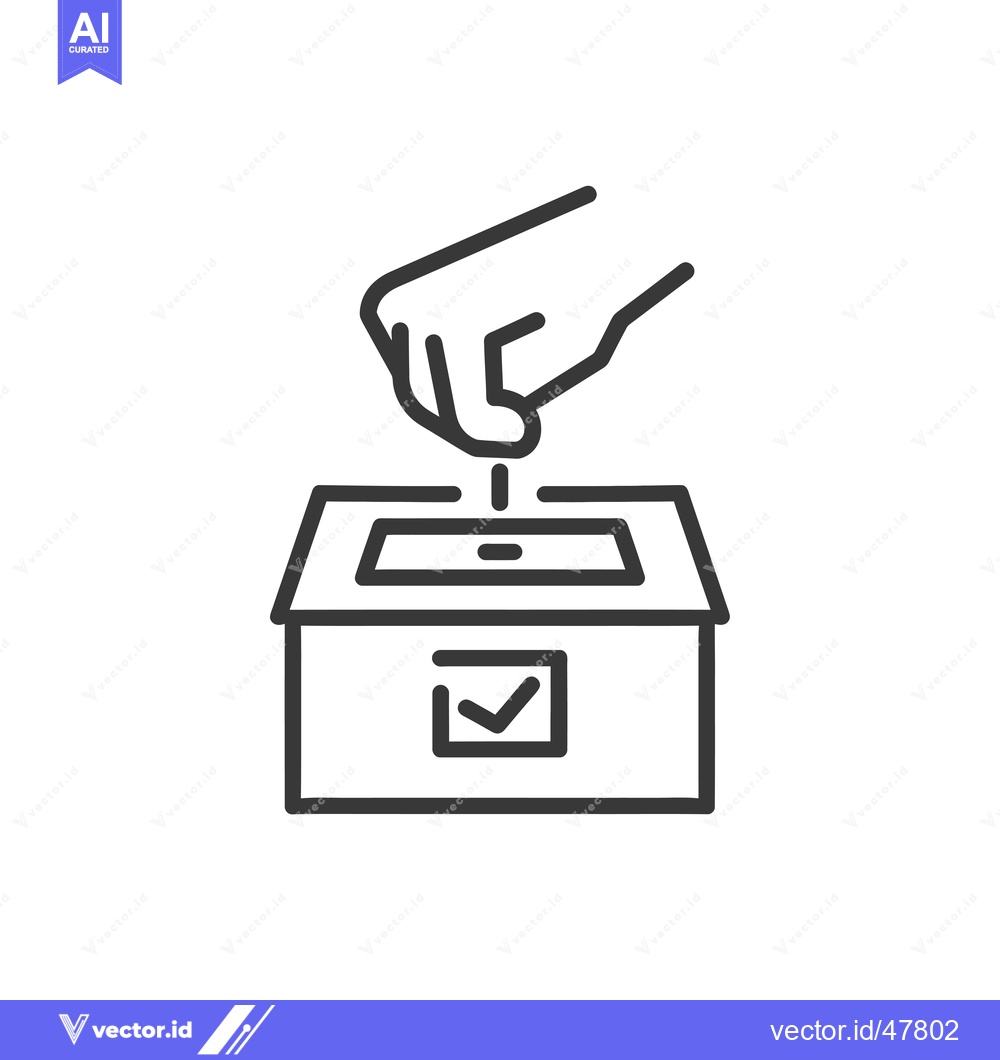 Premium Vector dari Hand Putting Ballot in Voting Box with Checkmark