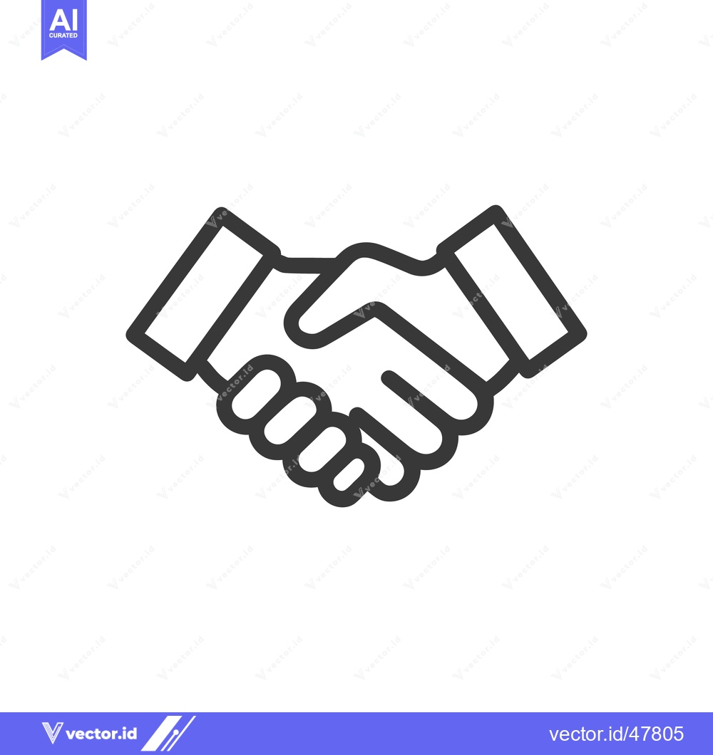 Premium Vector dari Minimalist Handshake Icon: Business Agreement, Partnership, and Collab