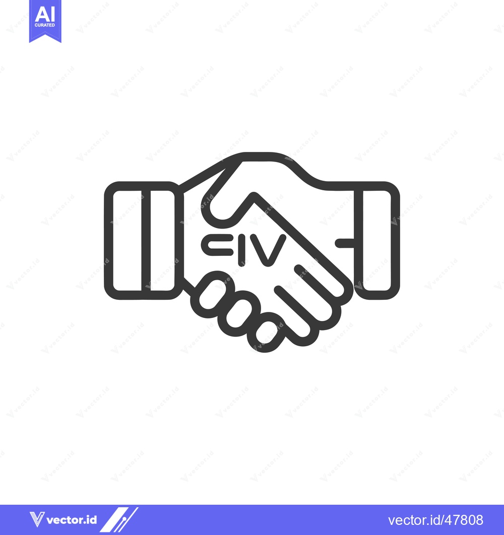 Premium Vector dari Handshake Icon with CIV Text Inside