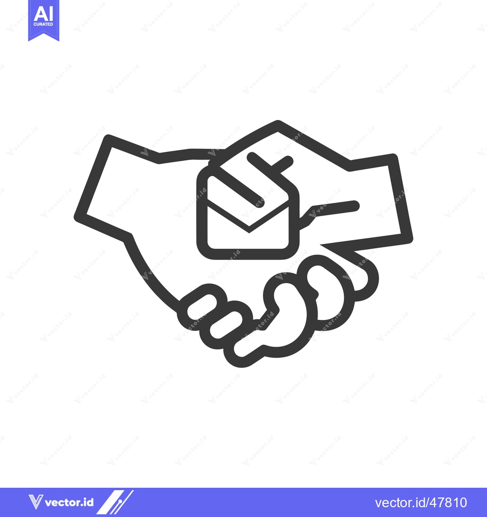 Premium Vector dari Handshake with an Envelope Icon