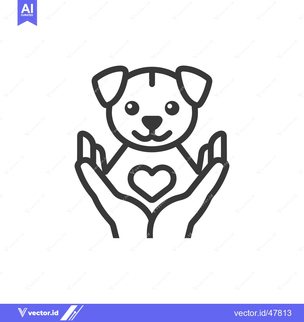Premium Vector dari Hands Holding a Dog with a Heart