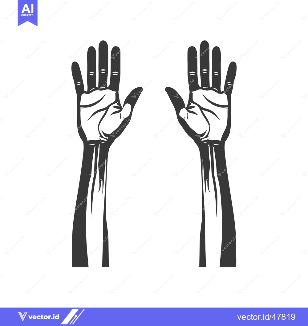 Premium Vector of Two human arms raised in a gesture of reaching upwards