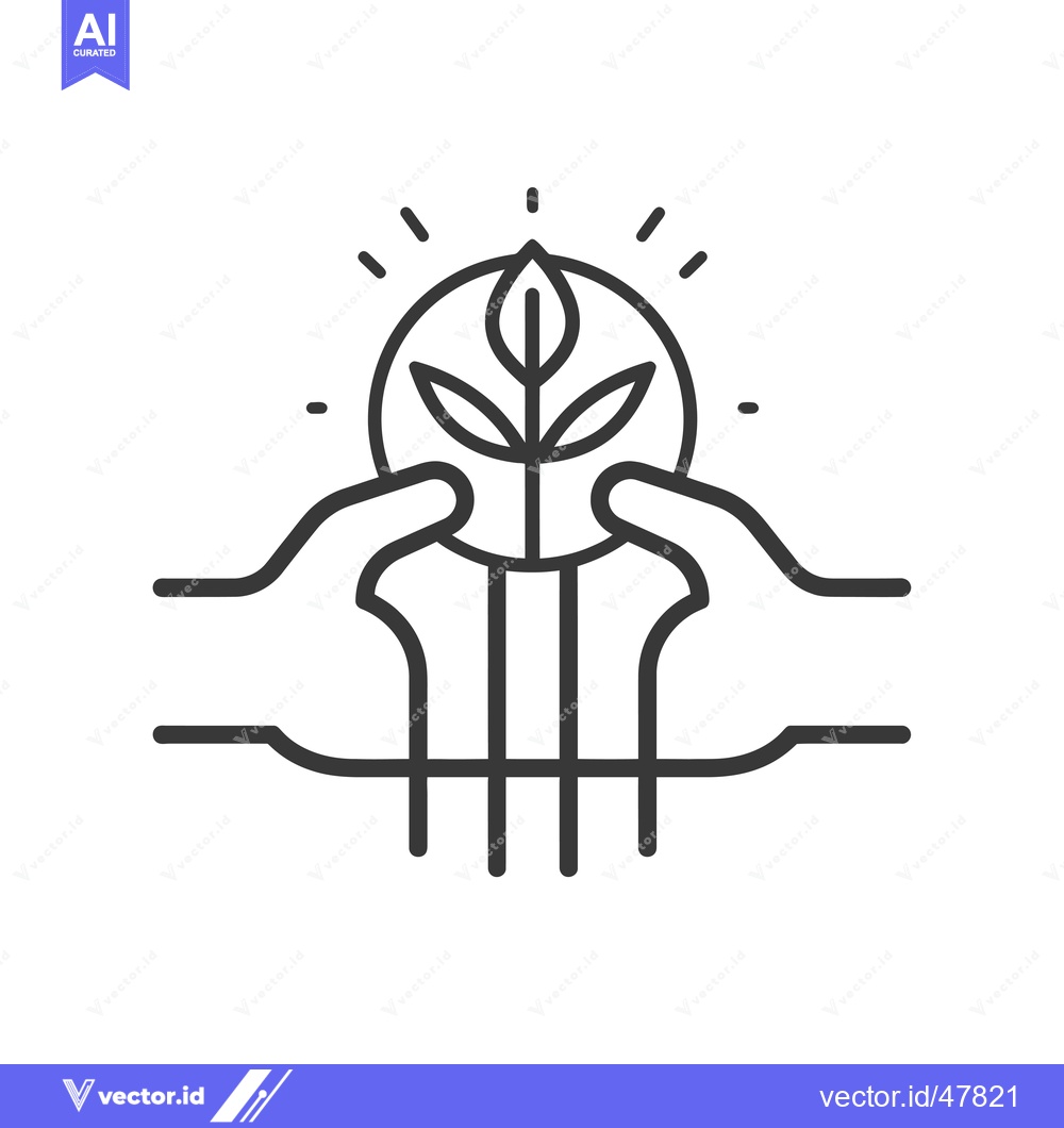 Premium Vector dari Hands Protecting a Growing Plant with Sunlight Above
