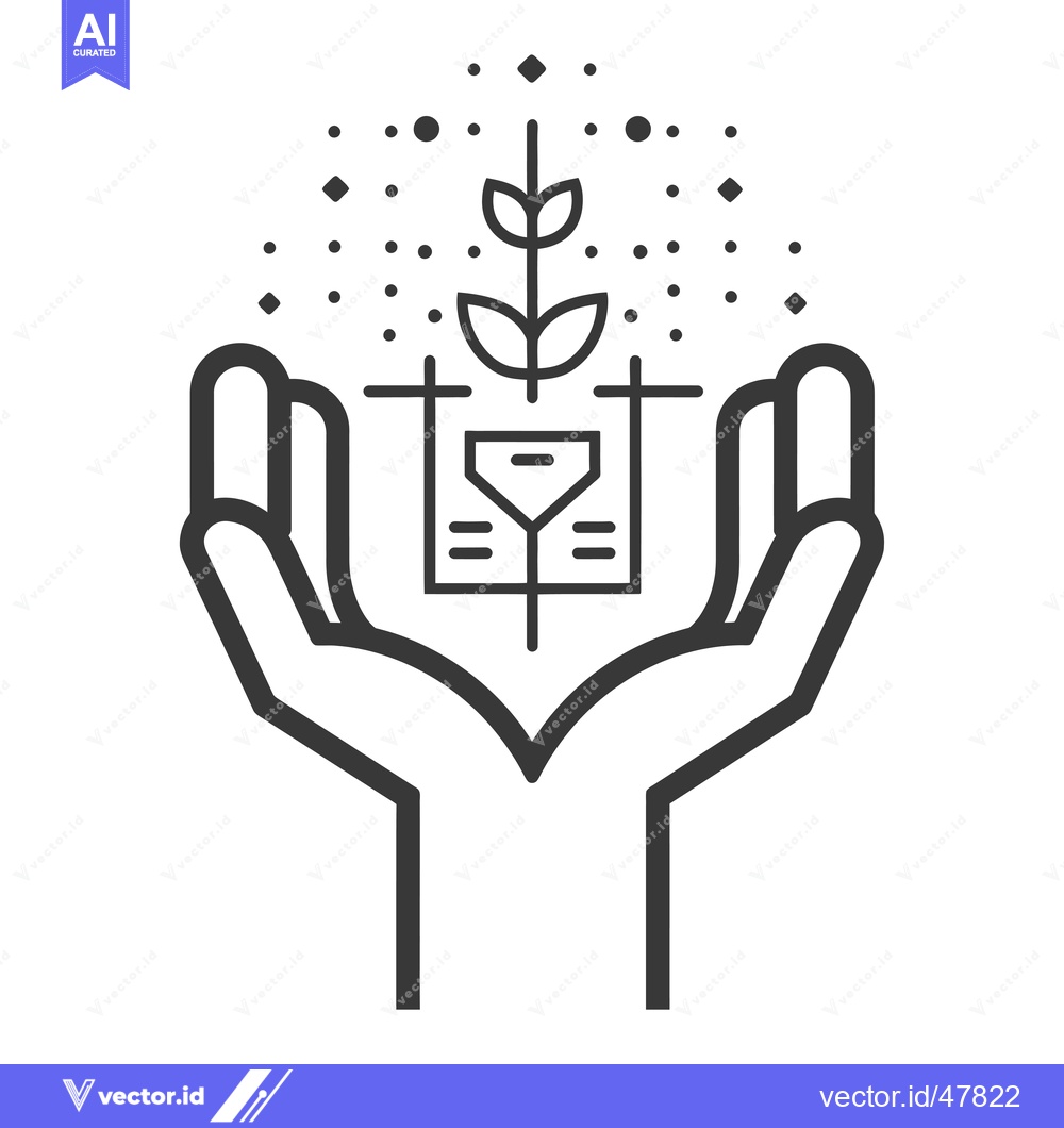 Premium Vector dari Hands Protecting a Plant Sprouting From a Funnel