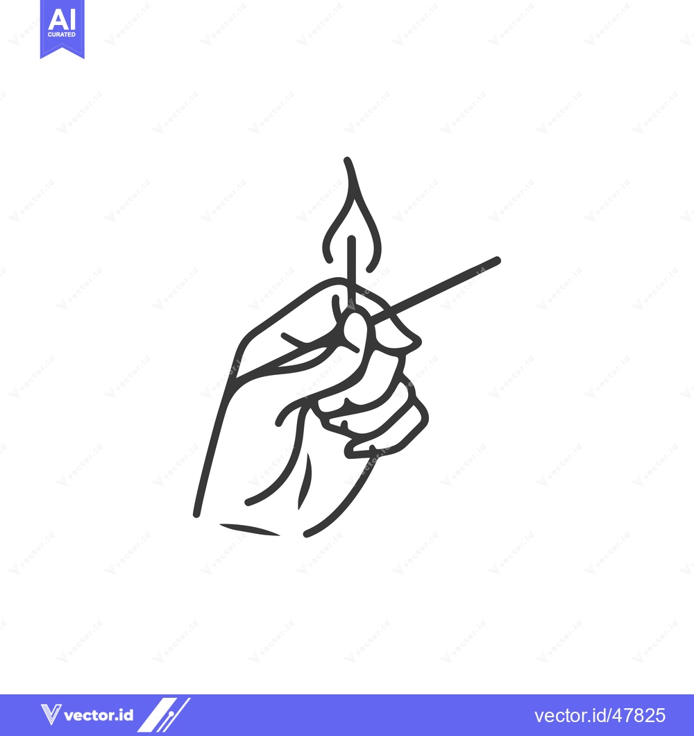 Premium Vector dari Hand Striking a Lit Match with a Flame