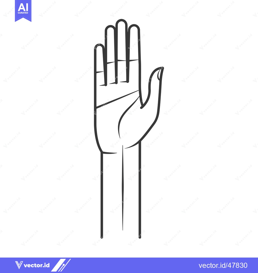 Premium Vector of Hand with all fingers extended upwards in a raised position