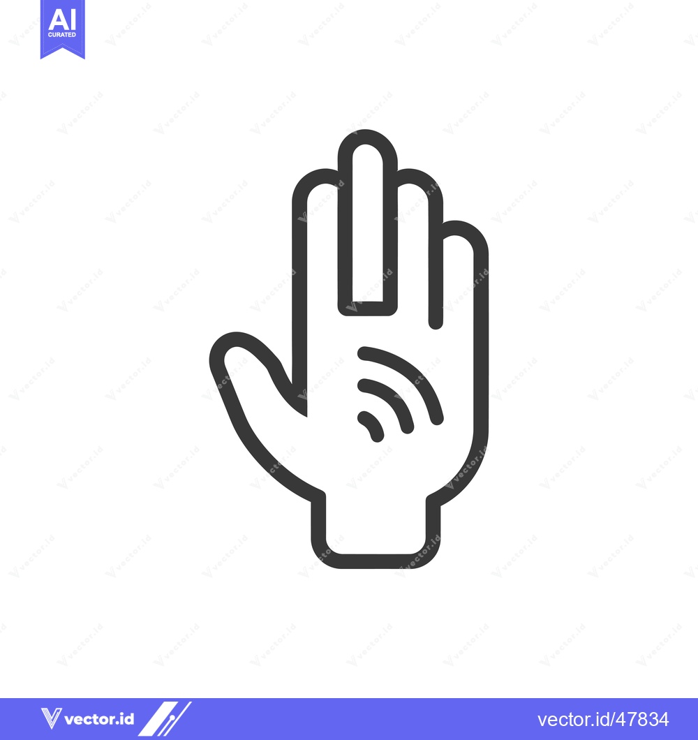 Premium Vector dari Hand with a Wifi Symbol on the Palm