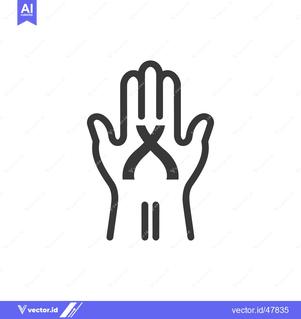 Premium Vector dari Hand with a 'X' and Two Lines in the Center