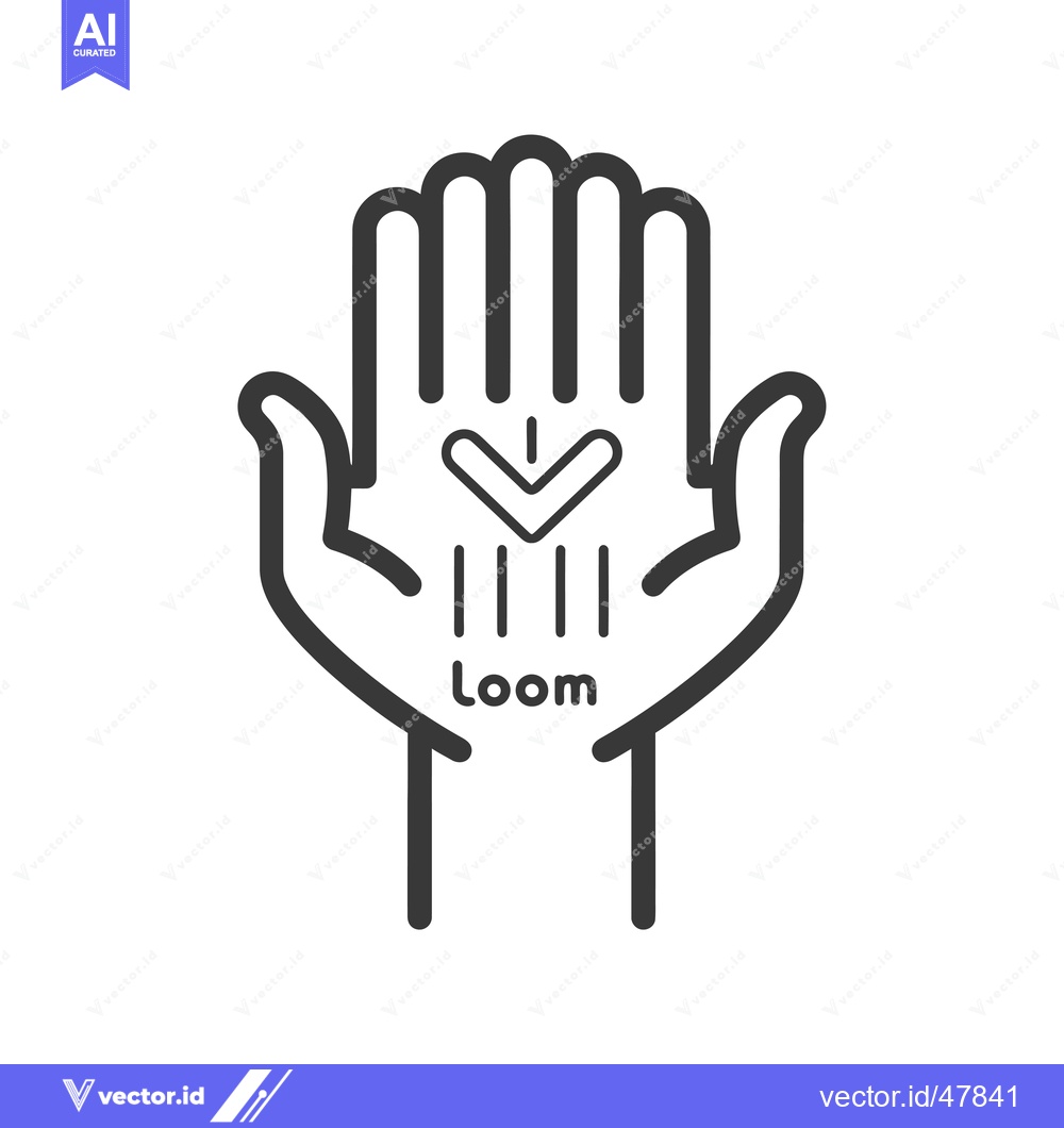 Premium Vector dari Hand with Down Arrow and Loom Text