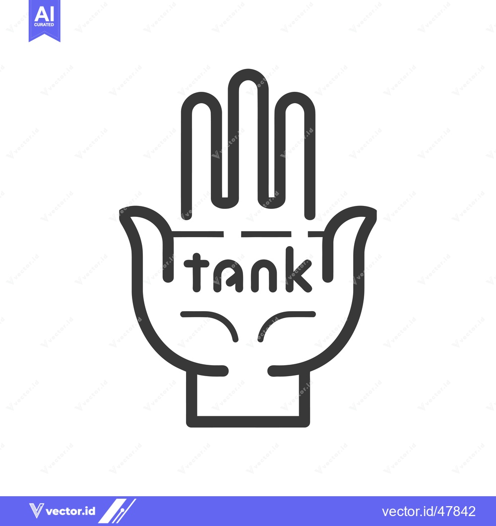 Premium Vector of Hand with fingers extended, holding the word "thank"