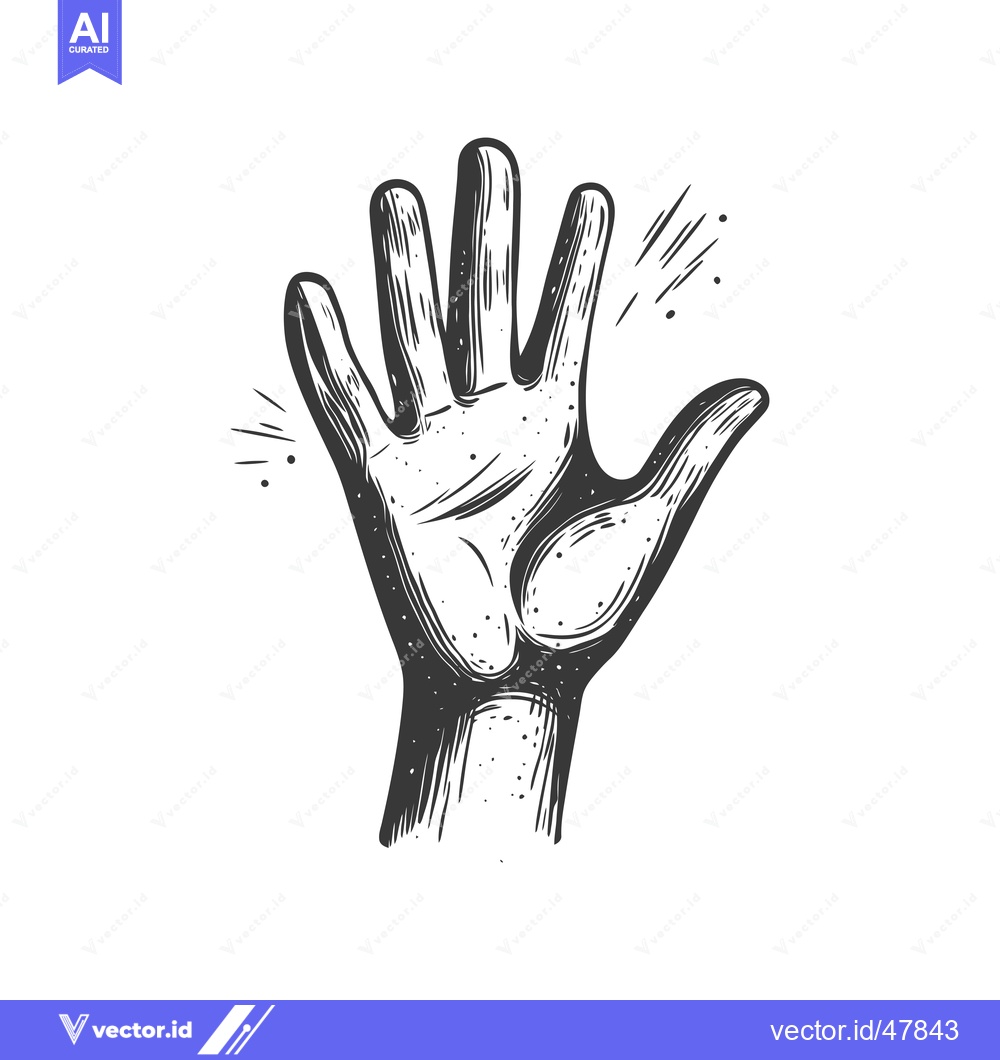 Premium Vector of Hand with Fingers Extended in a High Five Gesture