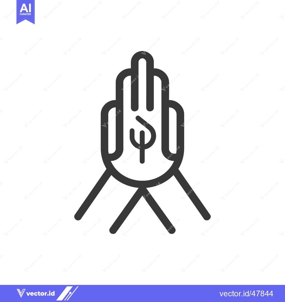 Premium Vector of Hand with Fire Symbol in Abstract Mountain Landscape