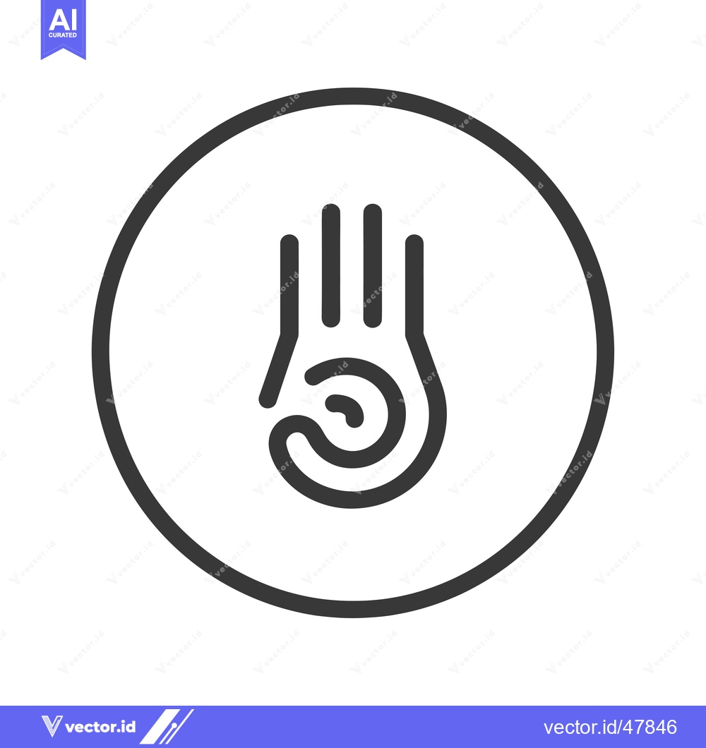 Premium Vector of Hand with Four Fingers and a Thumb Inside a Circle