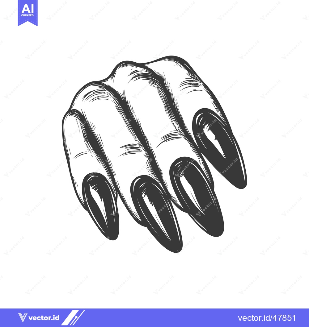 Premium Vector dari Hand with long, sharp, black fingernails