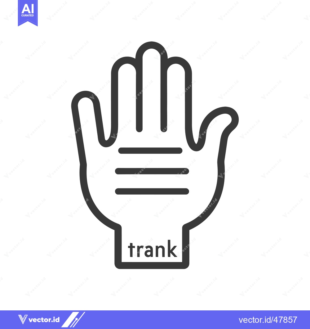 Premium Vector of Hand with Three Horizontal Lines and "Trank" Word Below