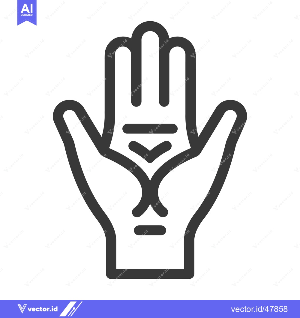 Premium Vector of Hand with Three Horizontal Lines on Palm